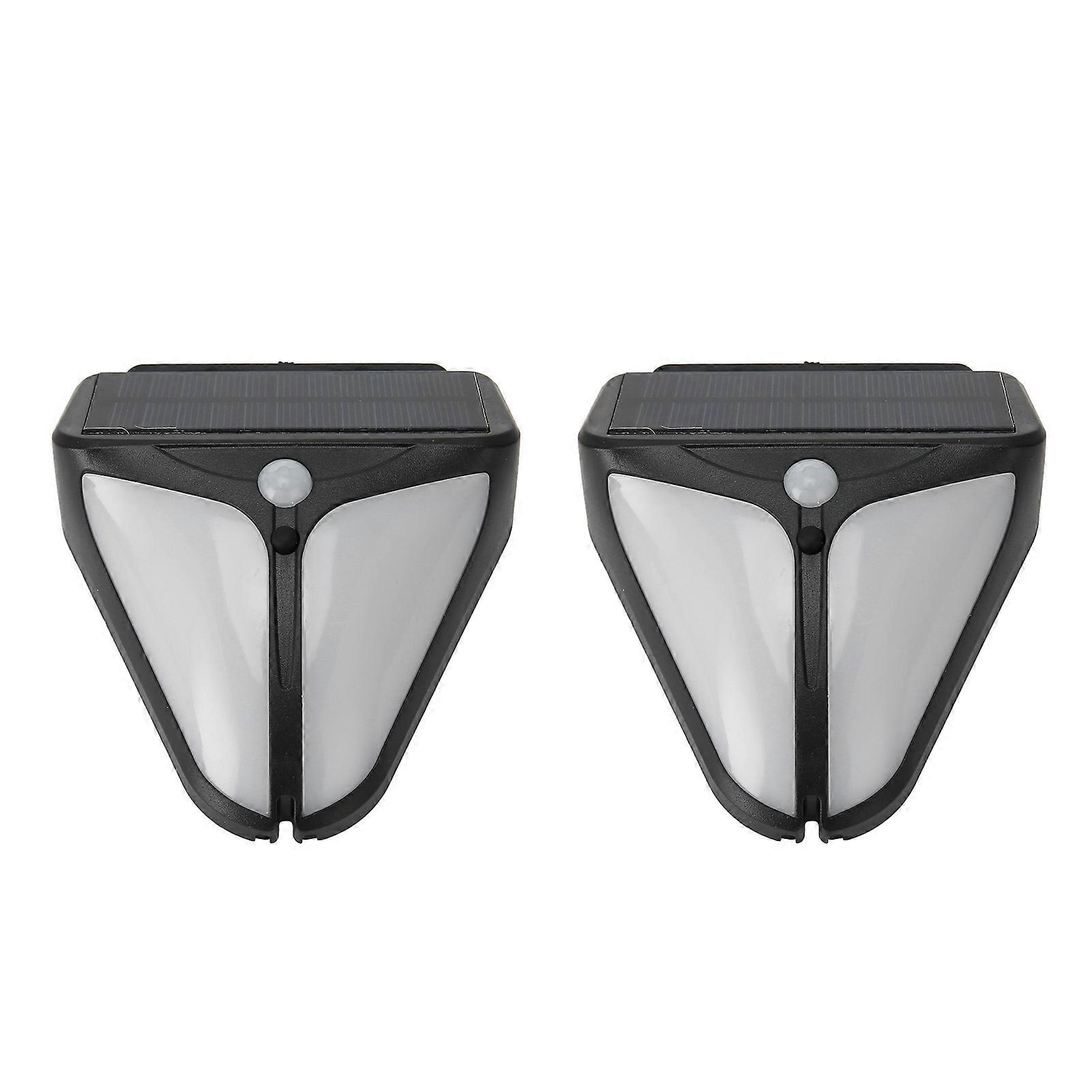 2Pcs Solar Motion Sensor Alarm Warning Light Audio Alarm Lamp 4 Modes Waterproof for Home Garden 