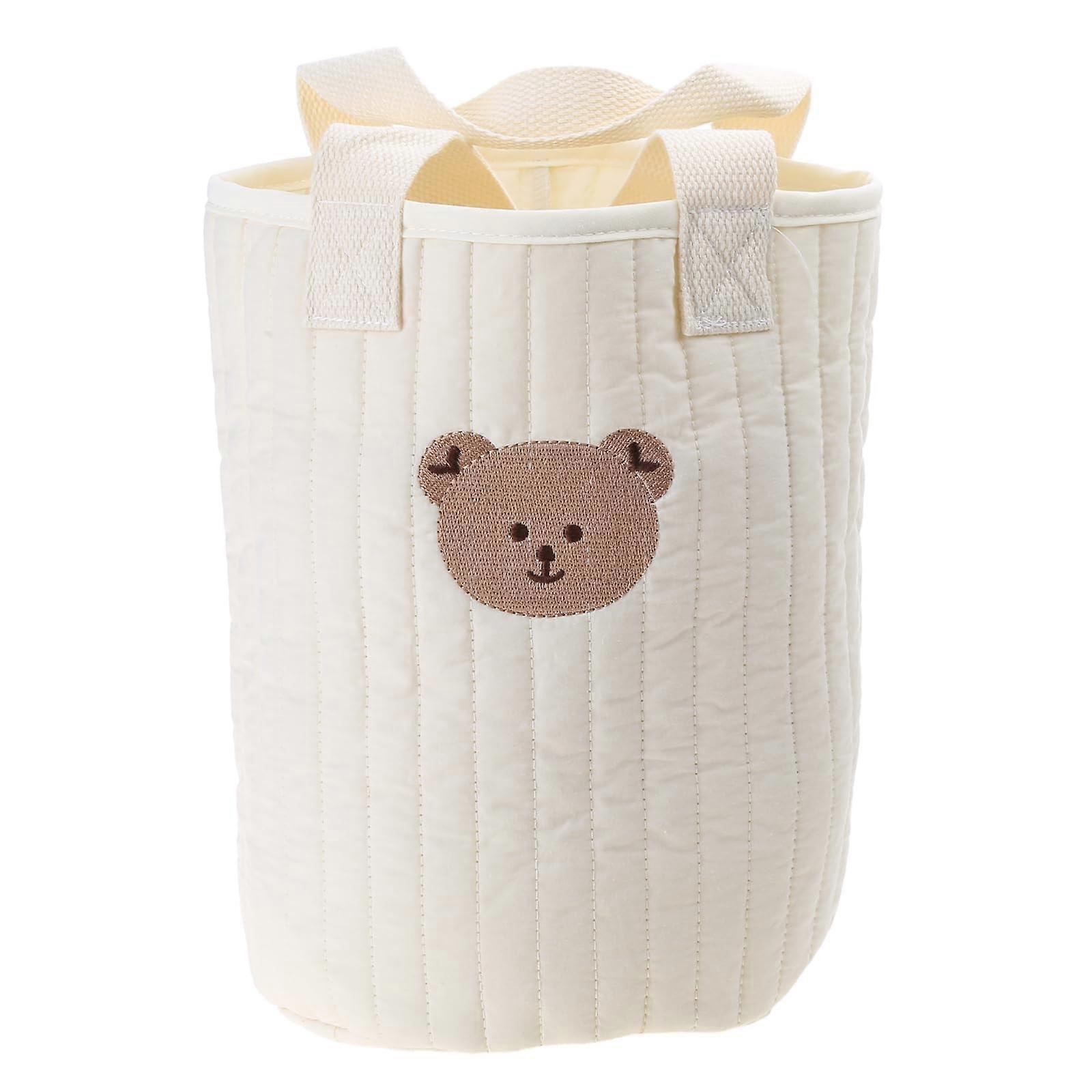 Cotton Storage Basket Bear Design, Large Capacity Nursery Organizer Bin, Home Storage Solution