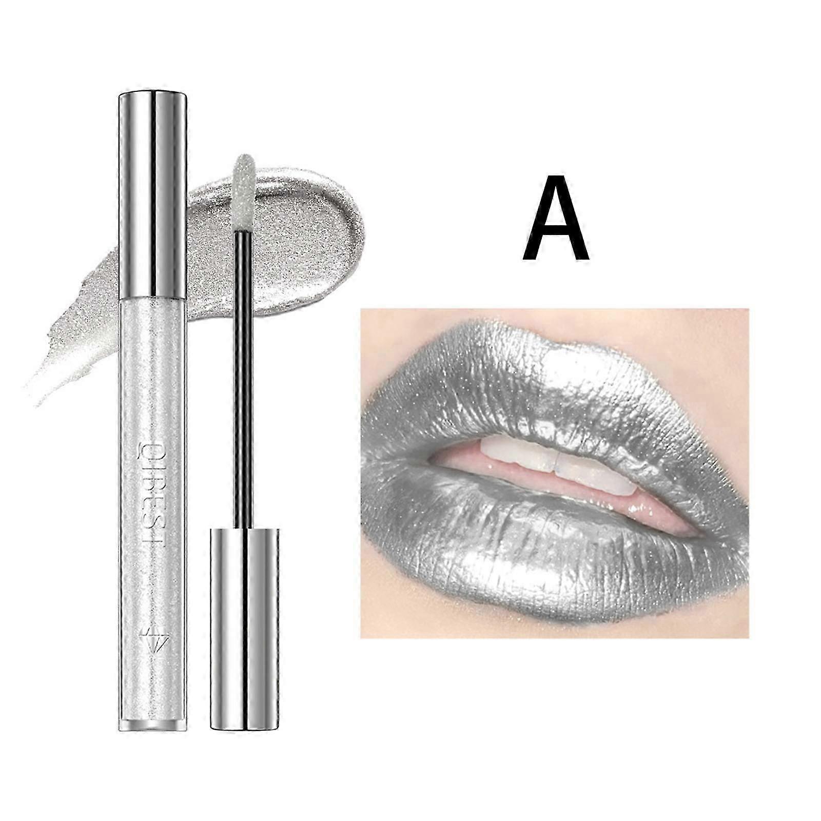 メタリックグリッターリキッドリップスティック、目と唇のメイクアップ用のリップグロス、高着色の汚れ防止ノットスティックカップマットリップスティック