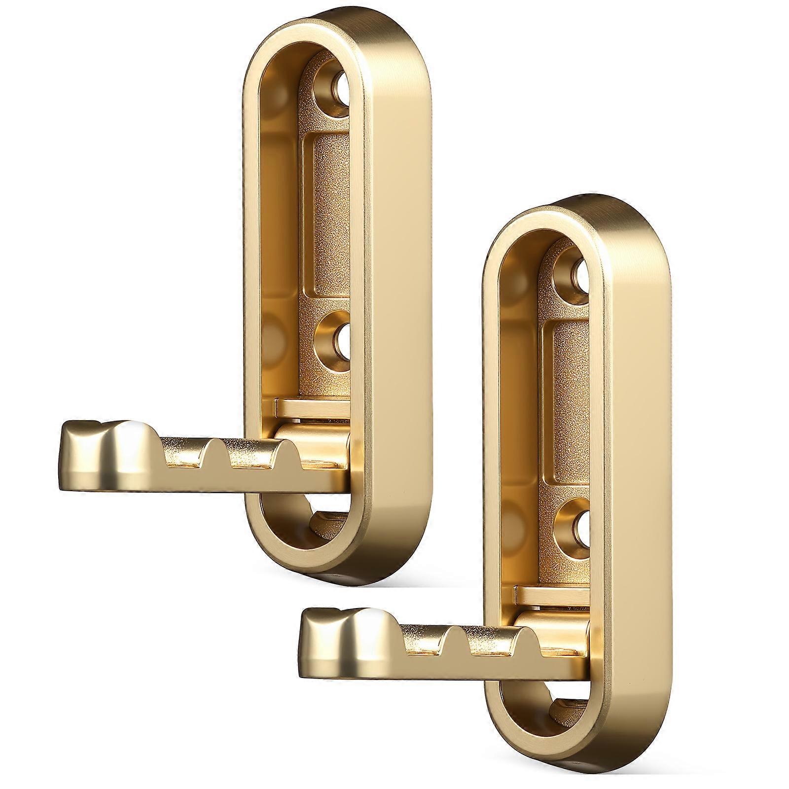 Small Coat Hooks 2Pcs Foldable Wall Hooks For Hanging Clothes In Modern Aesthetic Style Golden Color