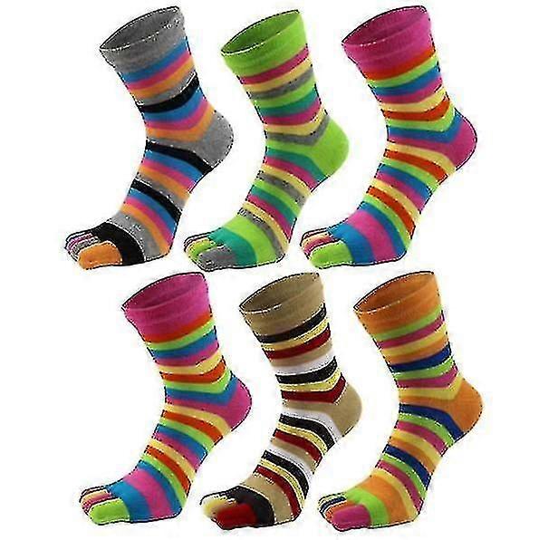 Calcetines de punta para mujer 5 dedos algodón Wicking Athletic 6 Pack