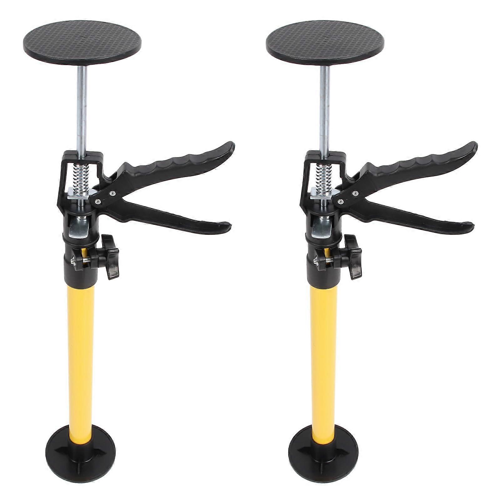 Adjustable Closet Rod 40 Kg Load Capacity Telescopic Rod for Ceiling Installations, Alloy Steel Yellow 2 Sets for Hanging Wardrobes