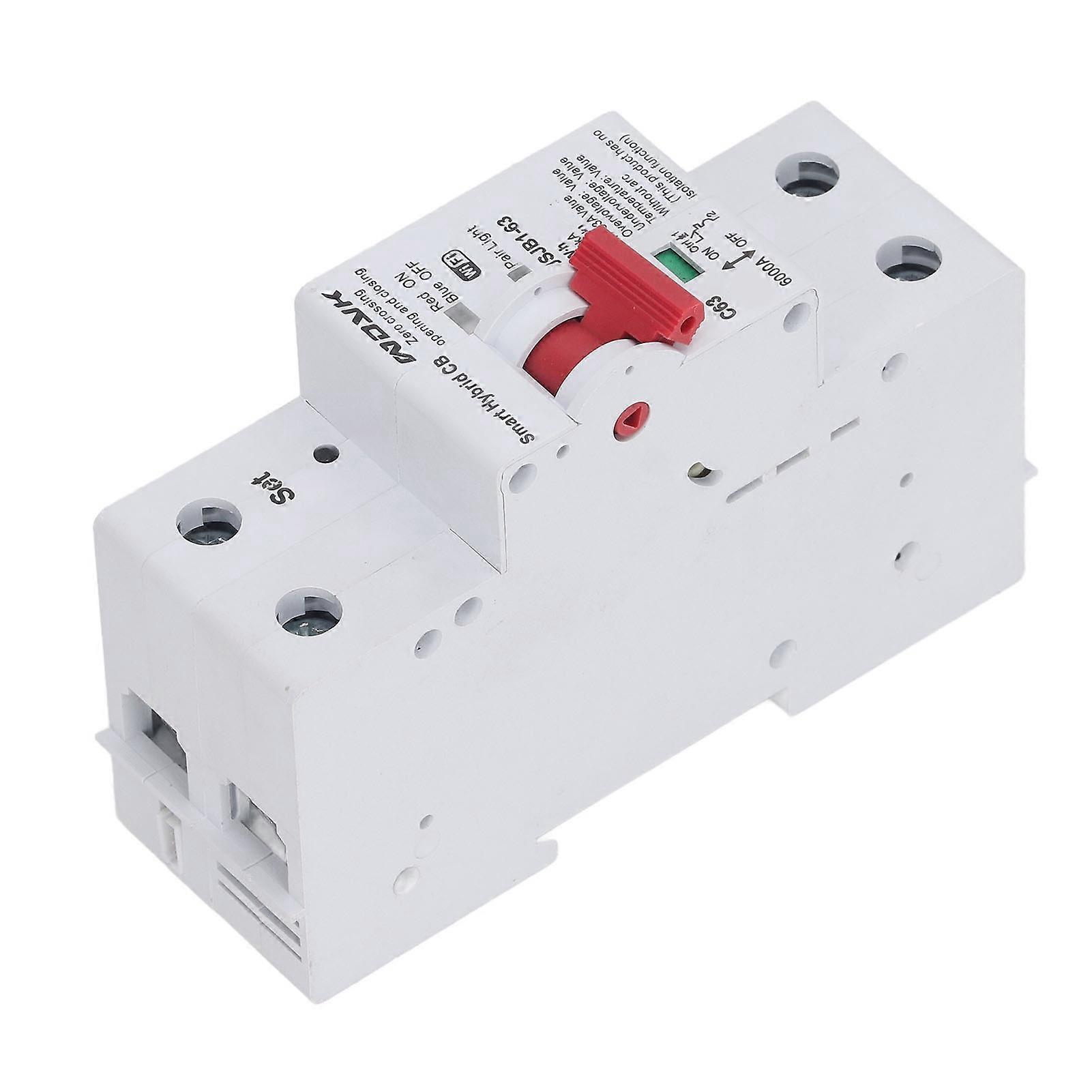 WiFi Circuit Breaker 2P 63A Power Monitor Remote Control Timing Switch for Home Safety AC 220V 230V