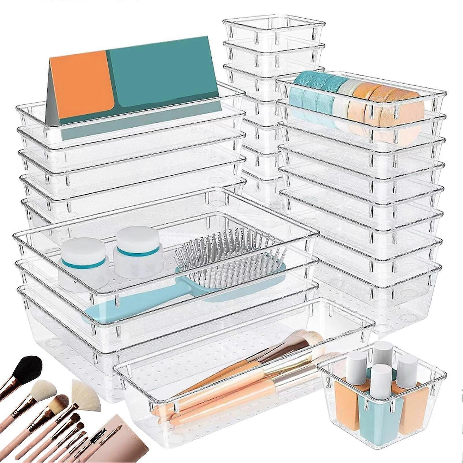Drawer Organizer Container Set – 25-Piece Storage Set with Dividers for Kitchen Utensils, Jewelry, Pantry, and Office Organizing