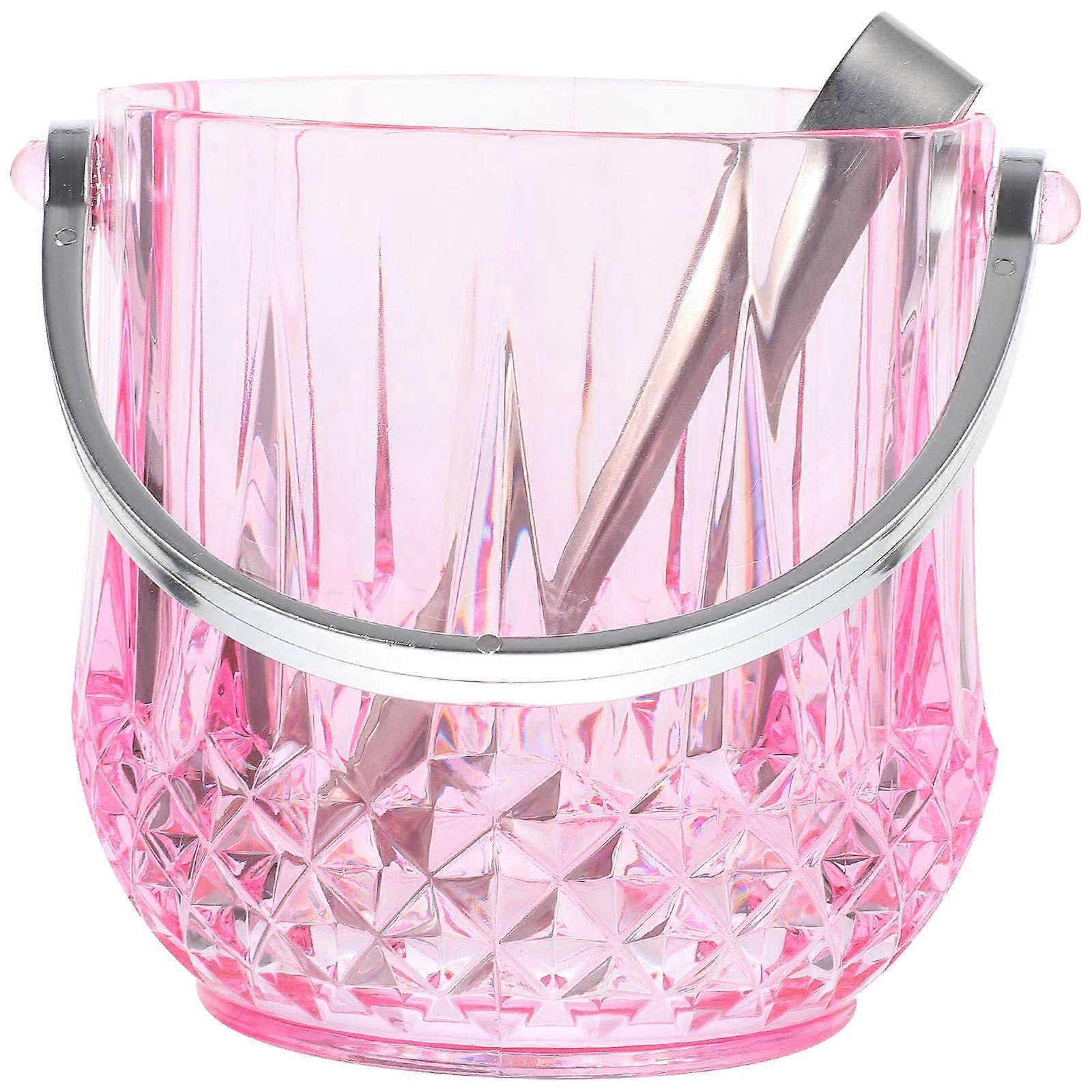 Plastic Ice Bucket Decorative Ice Cube Bucket Party Use Beer Bucket With Stainless Steel Tong