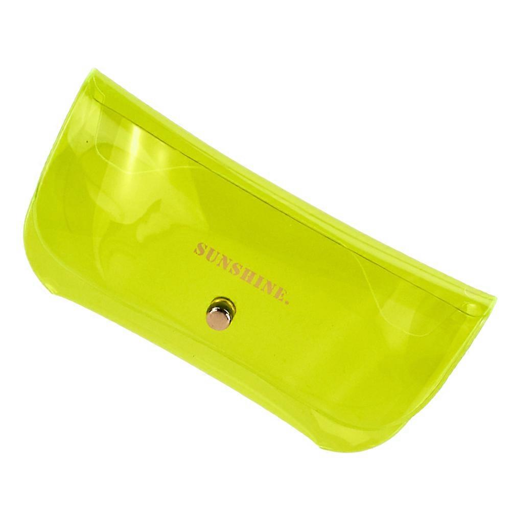 Yellow Sunglasses Case with Magnetic Closure for Home Use PVC Material 4 Inch