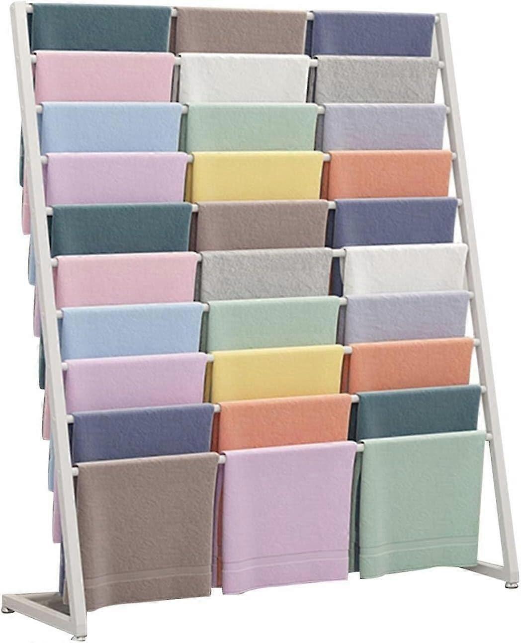 Scarf display rack, pants rack from floor to ceiling, made of silk from floor to ceiling, retail shelf (white, 120 x 40 x 145 cm) 120X40X145CM White