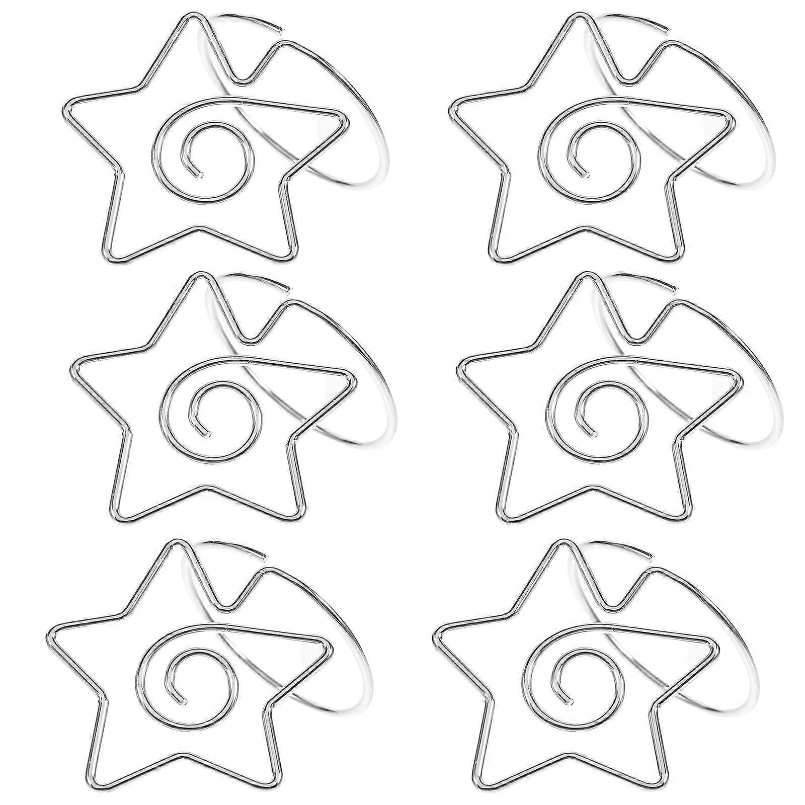 Silver Metal Picture Holders Clips for Tables Ideal for Home Use with 6 Pieces Portable and