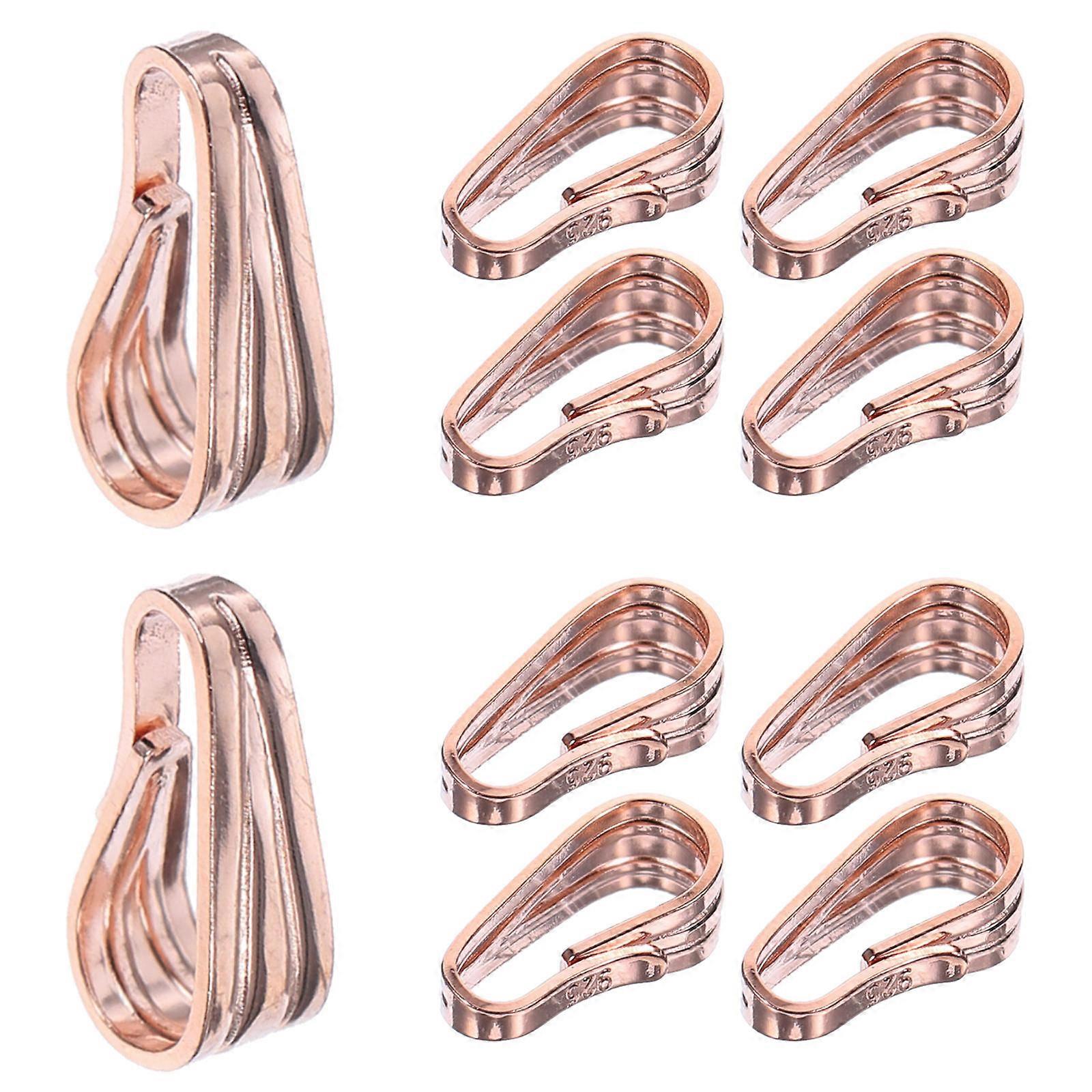 Pendant Connect Clasp Necklace Pendants Keychain Bag Hanging Decor Elegant Style 0.3X0.35X0.8CM Rose Gold 10Pack
