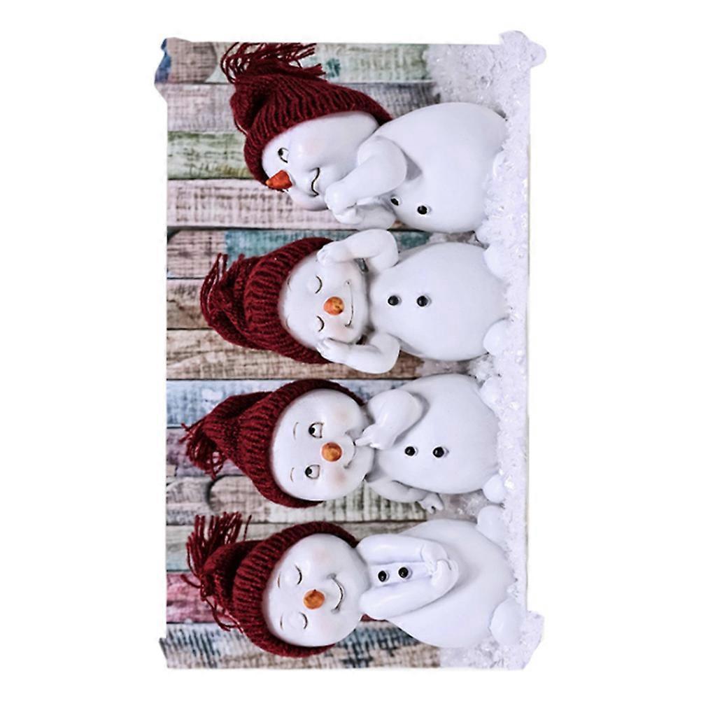 Festive Table Cloth Multi Color Snowman Shape Home Decoration Protect From Dust And Oil 140x140CM 1Pcs