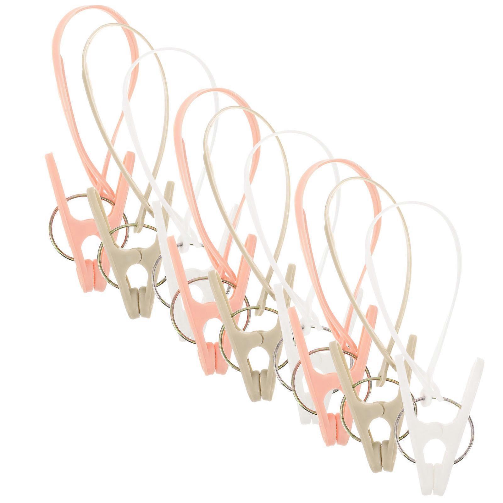 36PCS AntiSlip Underwear Socks Bra Clips Clothes Pin Windproof Clothing Clip with Rope (Random Color)