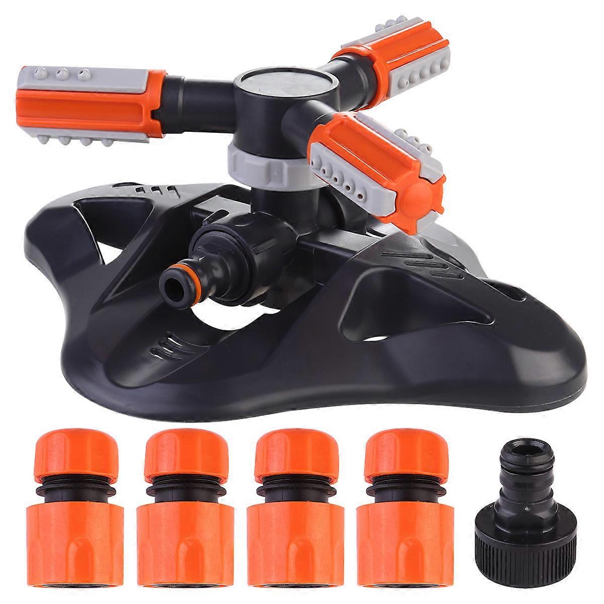 Orange Garden Water Sprinkler for Lawn Irrigation with 360 Degree Rotation ABS PP Material