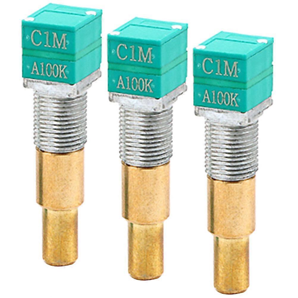 Volume Control Potentiometer Guitar Accessory For Guitar Circuit Tuning Light Green 4.20X1.14X0.95CM Metal Plastic 3Pcs