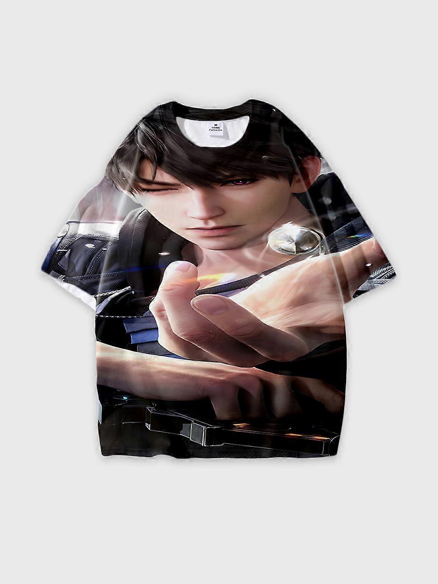 T-shirt round neck Role Pattern loose short sleeve E223