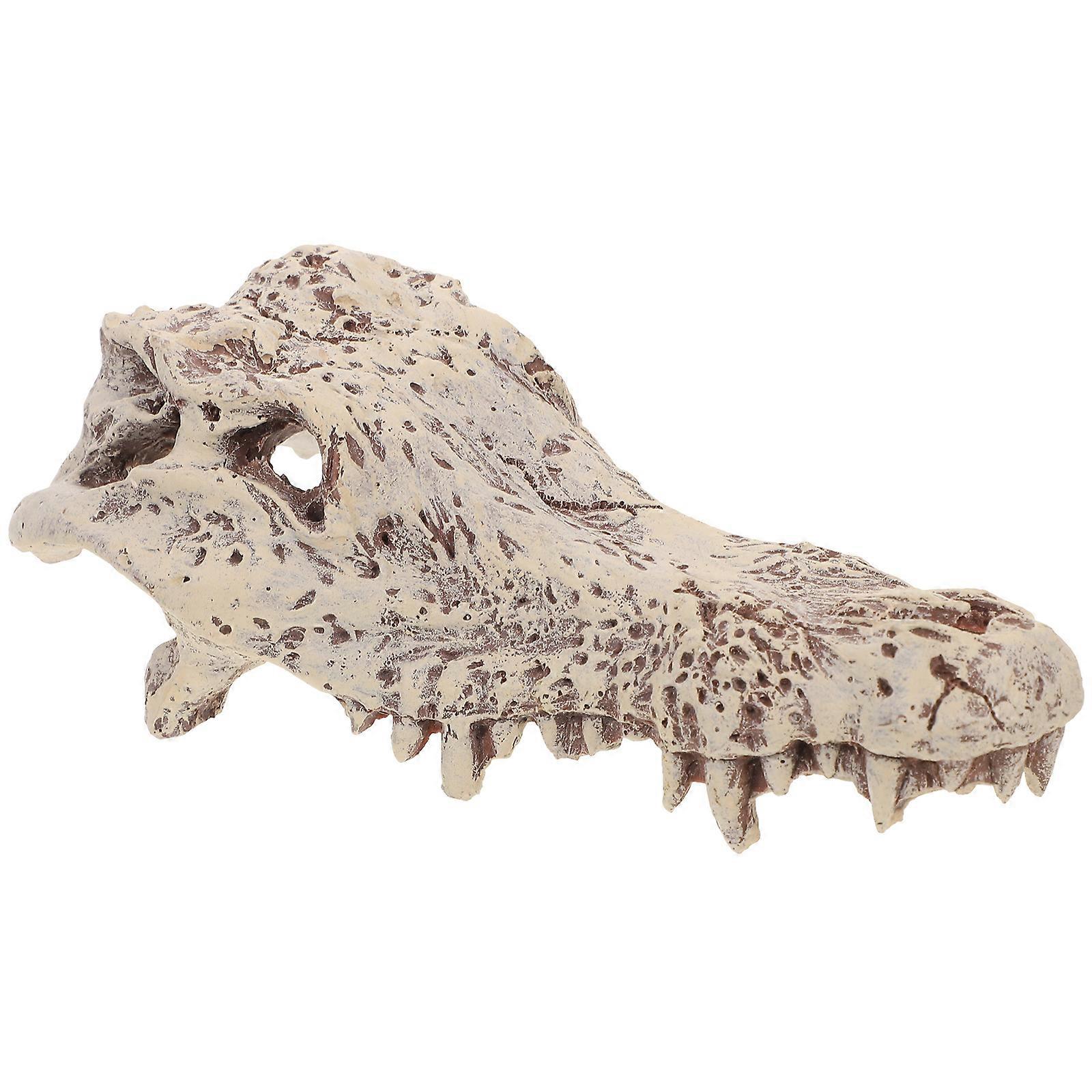 Skull For Bearded Dragon Tank Aquarium Decoration Reptile Hideout Model White 20X10X8CM Climbing Aid 1Pack
