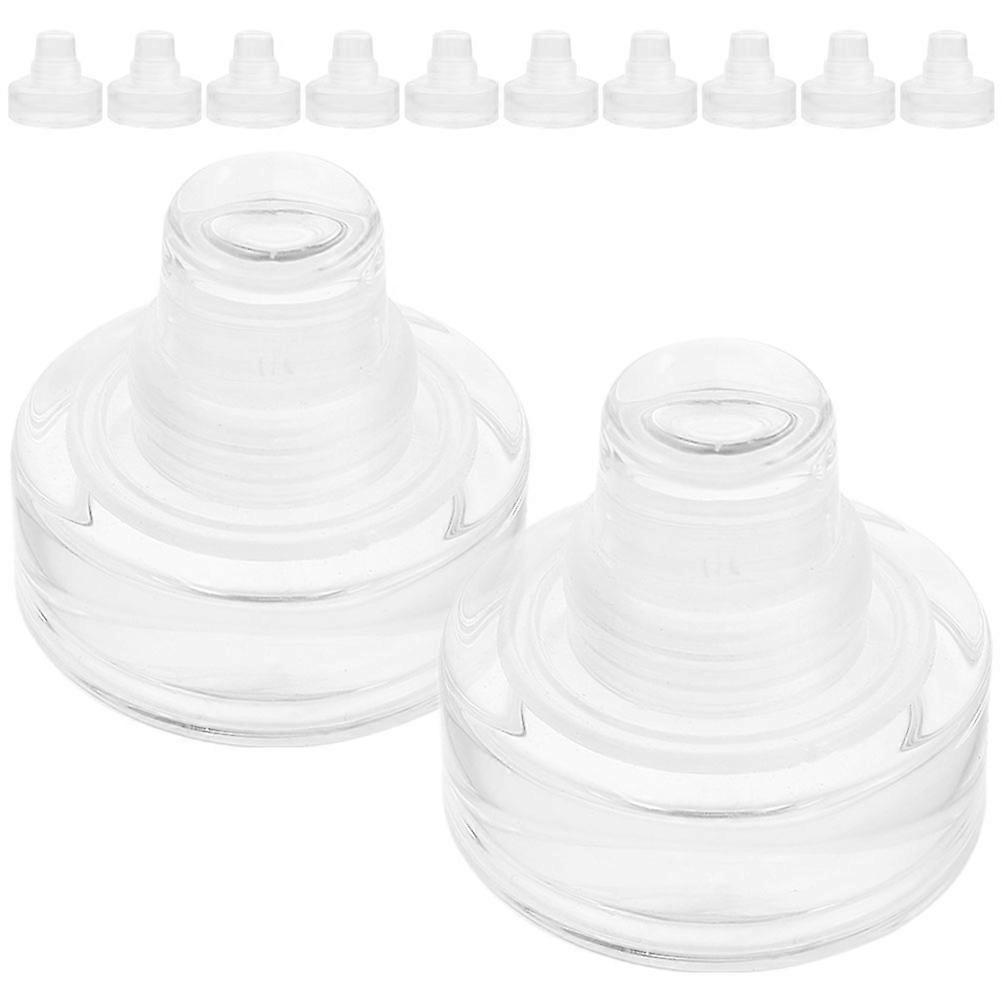 T Shaped Glass and Silicone Stoppers for Home and Restaurant Use Transparent Reusable 12pcs