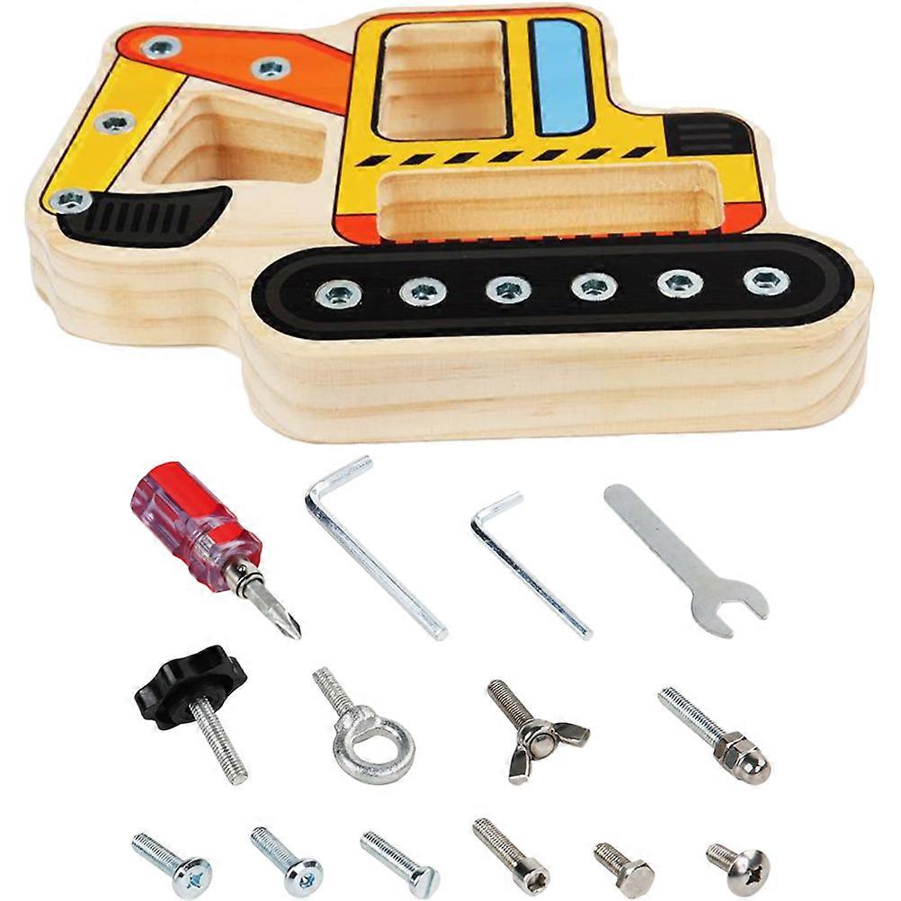 Interactive Screwdriver Board for Educational Cartoon Construction Plaything – Promotes Fine Motor Skills Development with Safe, Polished Edges for
