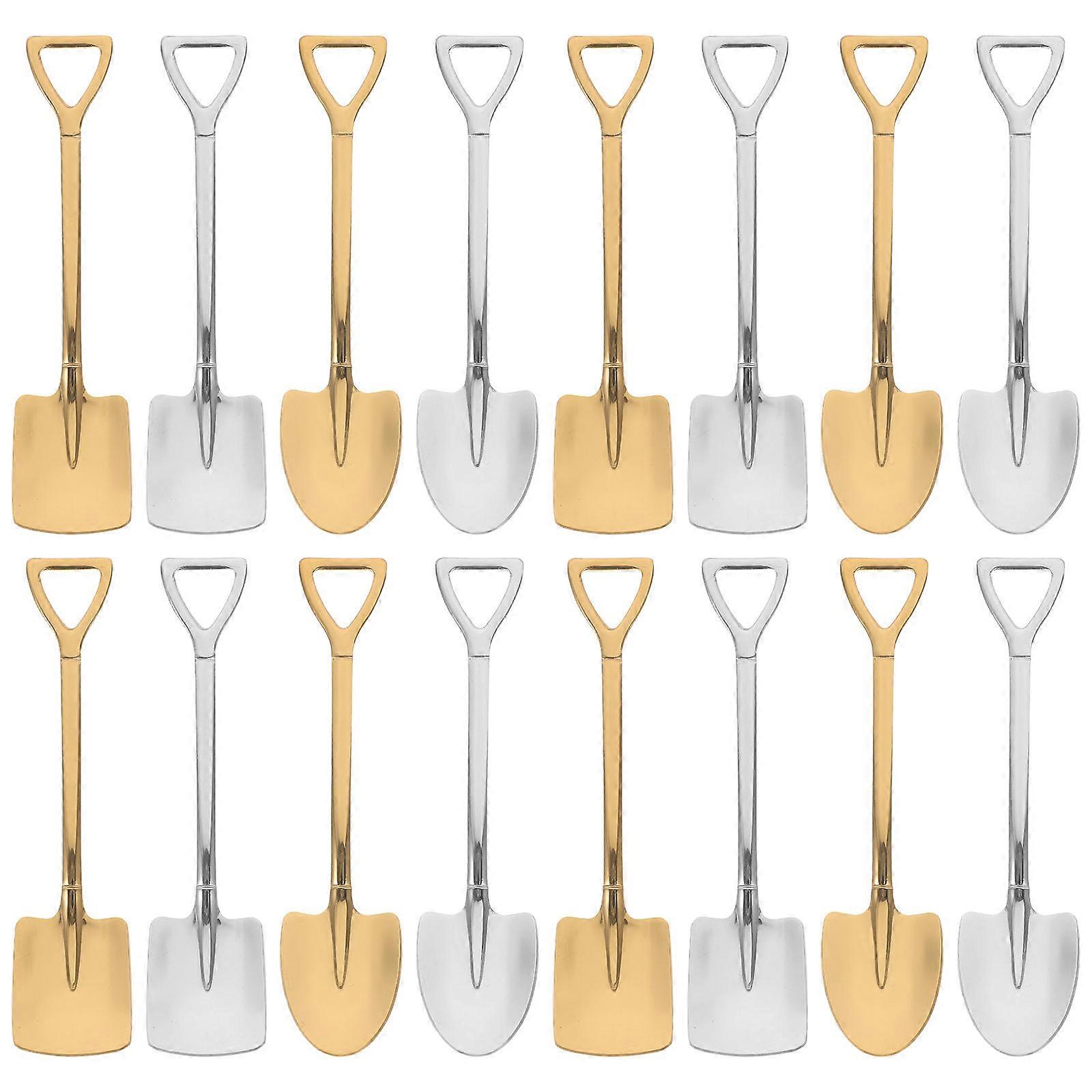 Tableware Spoons Gold Color Vintage Style Gathering Portable Dessert Spoon 15.7x3.2cm 20Pcs