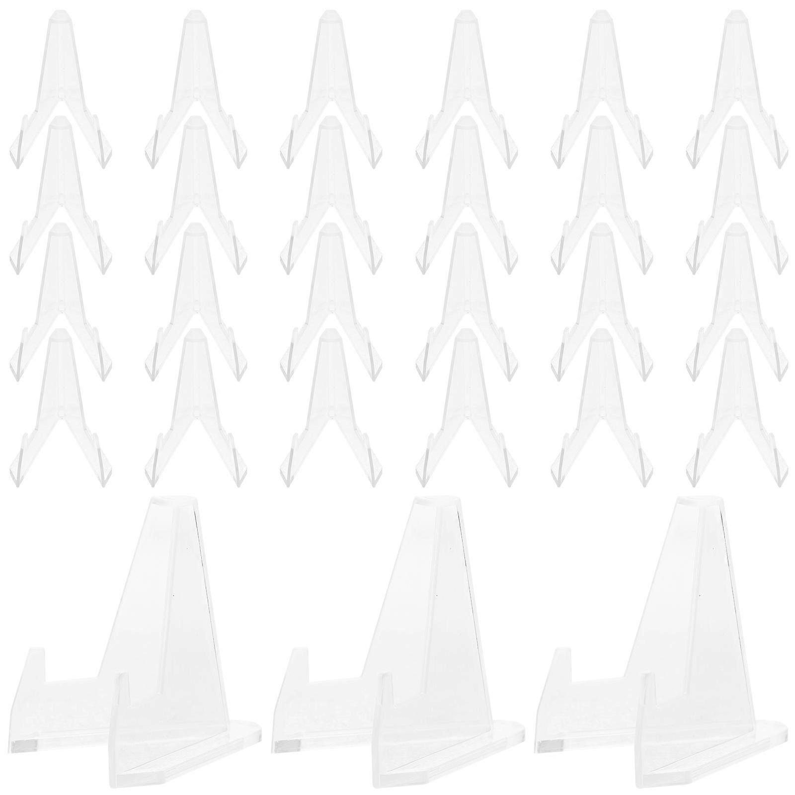 Acrylic Storage Rack for Coins and Mini Collectibles Transparent Display Stand with 30 Pcs Easel