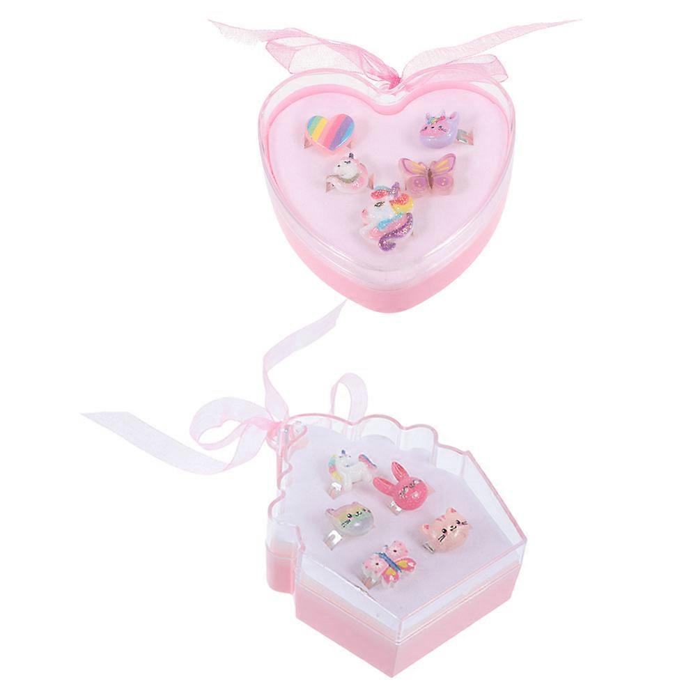 It looks like you're describing a product listing for **children's costume jewelry** — specifically, **adjustable cartoon rings** with fun designs