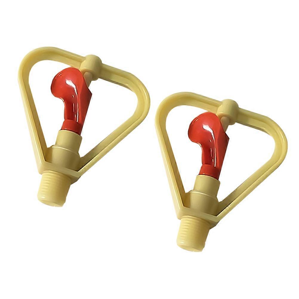 Durable Plastic Spray Nozzle for Gardening Use with Automatic Watering and Large Area Coverage 2PCS Yellow