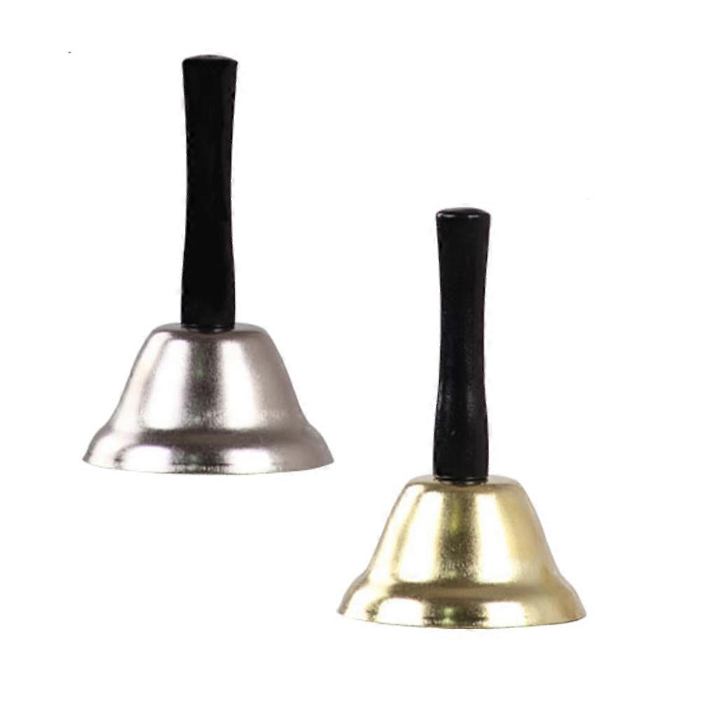 Dinner Bell With Wooden Handle For School Use .5cm Loud Sound 2Pcs