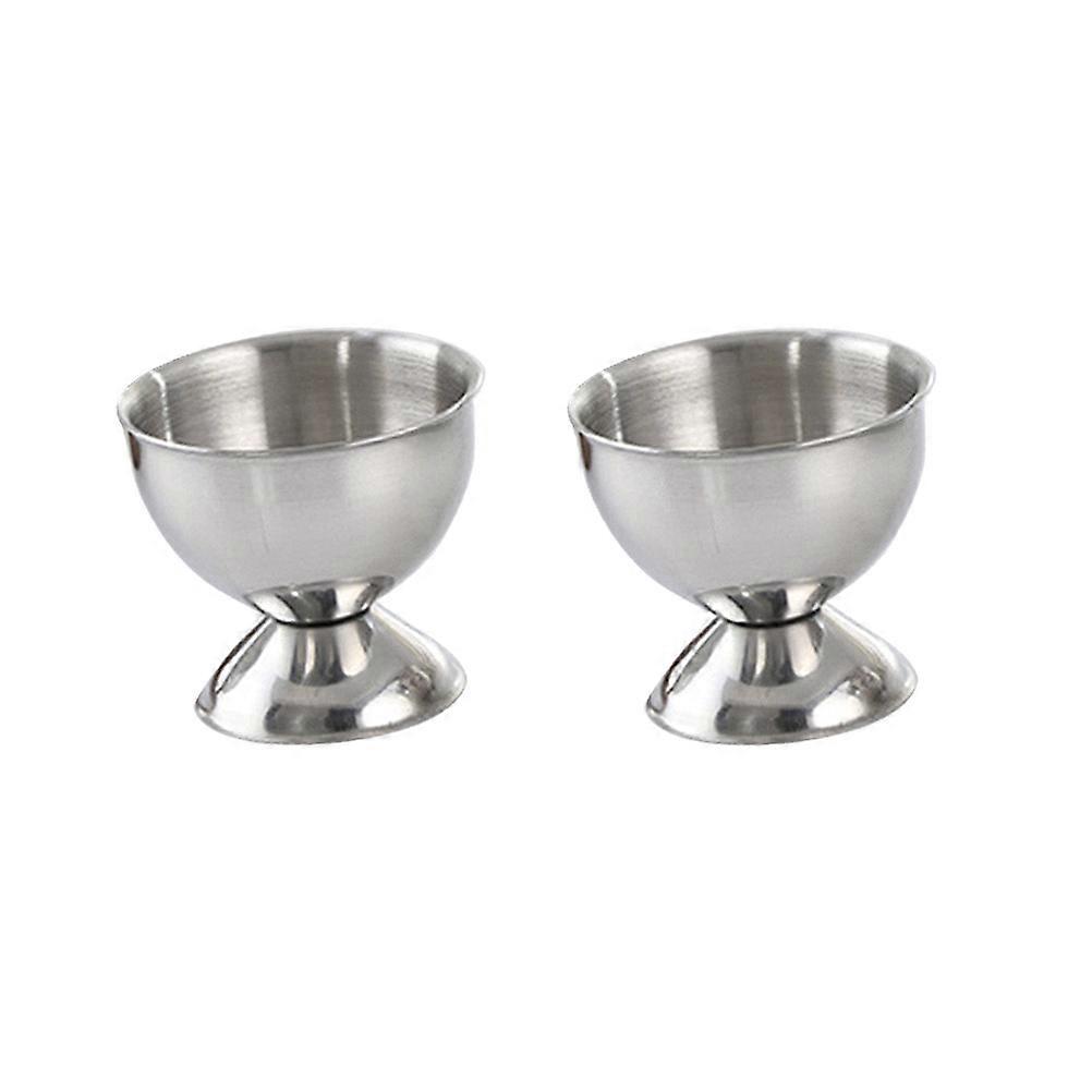 Stainless Steel Egg Holder for Kitchen Use Stylish Egg Cup for Boiled Easter Eggs 2pcs Silver