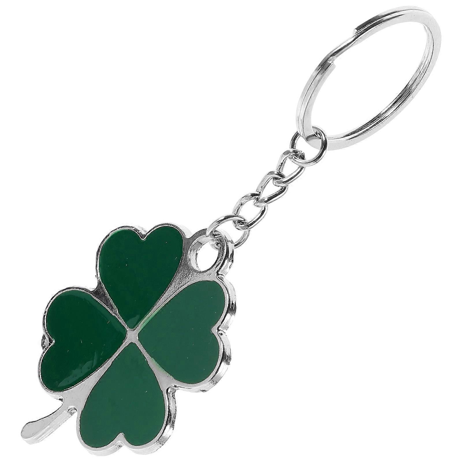Patrick's Day Gift Key Chain Lucky Fourleaf Chain Pendant