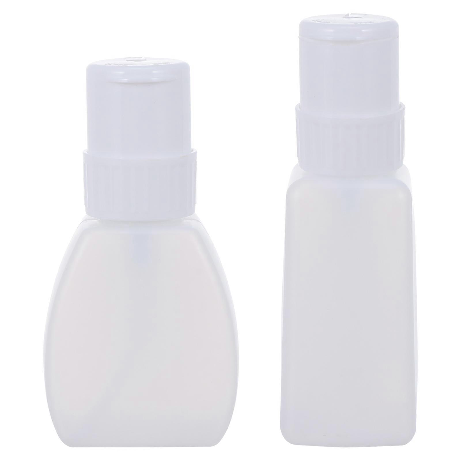 Pump Bottles For Nails 2Pack Square Nail Polish Remover Storage White Plastic Daily Use Easy Pressing