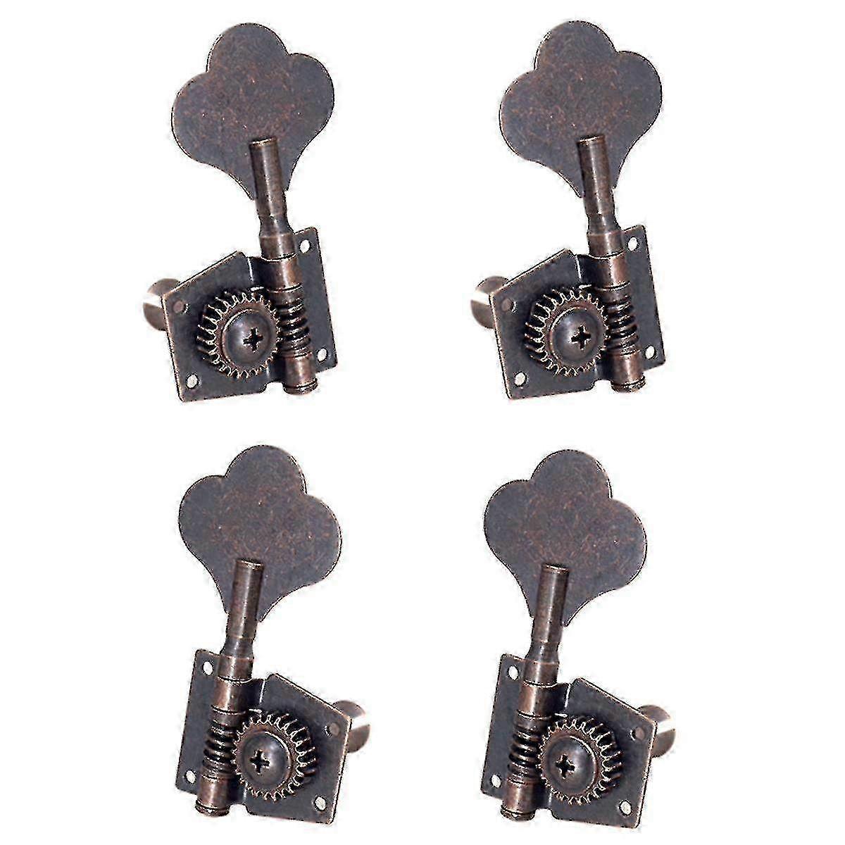 Vintage Guitar Open Tuning Key Pegs & Machine Heads Tuners 2L2R for 4-String Bass - Classic Red Finish