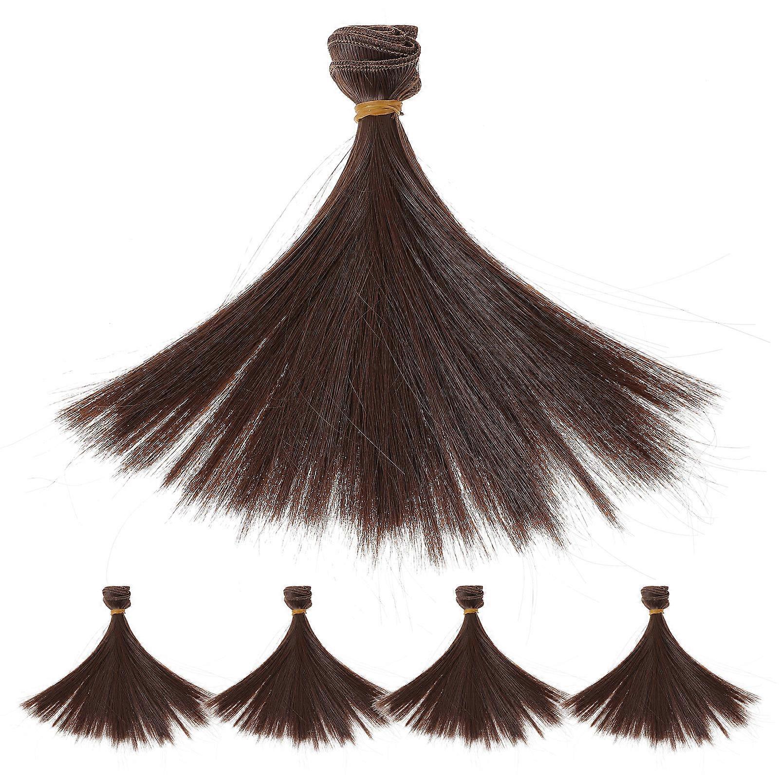 5pcs Fashion Doll Wigs with Beautiful Straight Hair for Doll Crafts and DIY Projects