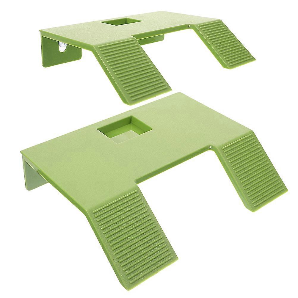 Green Turtle Basking Platform with Suction Cups for Pet Turtles and Tortoises ABS Material Climbing Ramp 2pcs