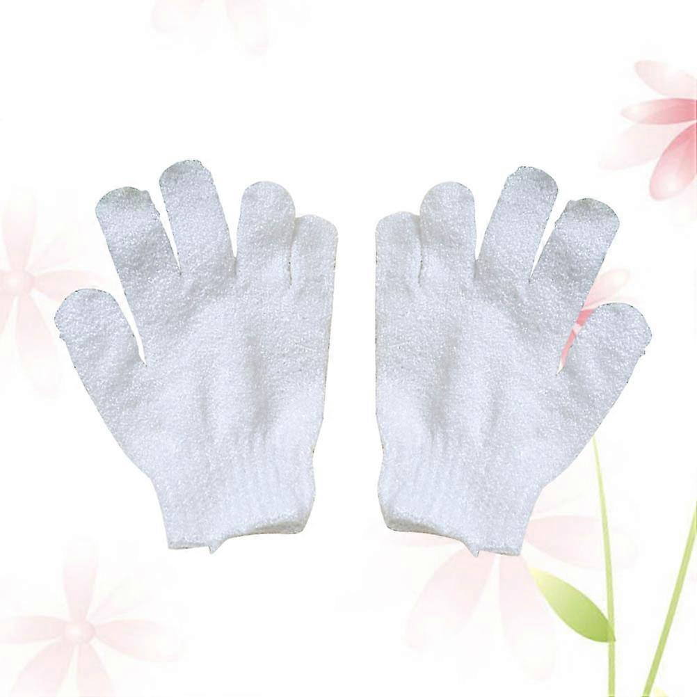 Exfoliating Shower Gloves Designed For Body Ideal For Men And Women Featuring White Color And Cleansing Function In 1 Pair