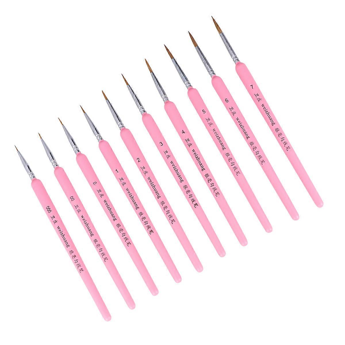 Professional Detail Paintbrush Set Ideal For Kids And Beginners 1 Set Of 10pcs With Fine Tips For Drawing And Painting