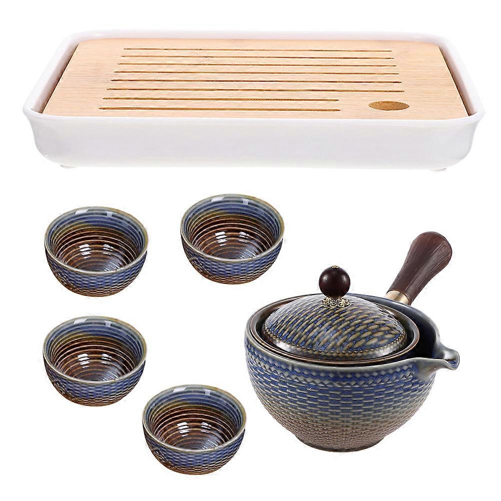 Outdoor Tea Pot Tea Cups Set Ideal For Family Gatherings And Office Use In 5.50X5.50X4.00CM Size With Portable Functionality 1 Set