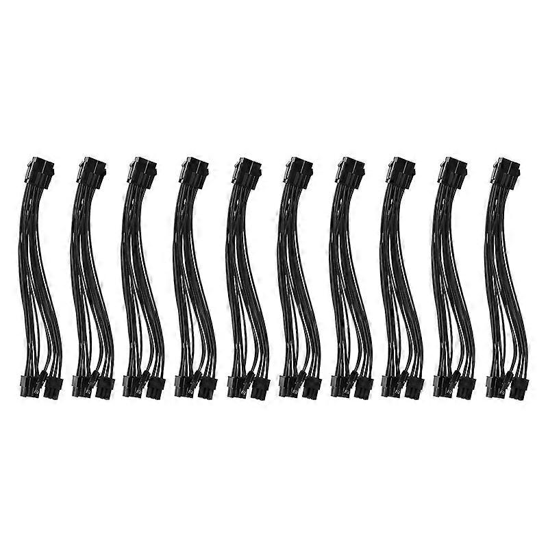 10pcs 20Cm Graphics Card 8 Pin Female to 2X8P(6+2)Pin Extention Power Cable Male Pcie PCI Express 18AWG 4 Lines Cable