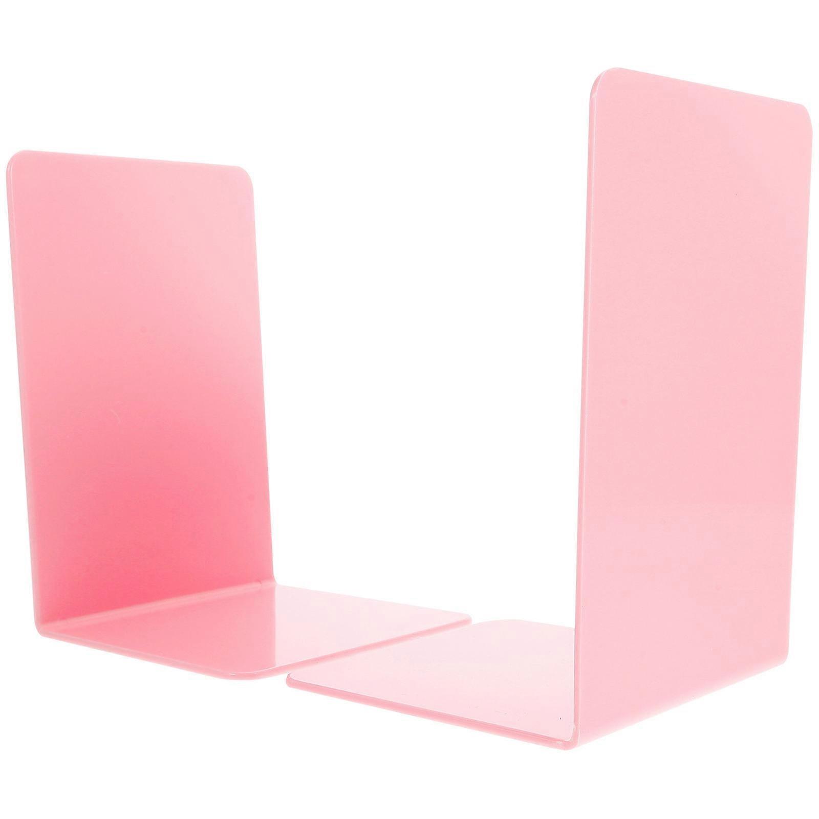 Pink bookends for Book Use Made of PP Material Prevent Books from Falling Decorative for Home Office Desk Accessories 2pcs