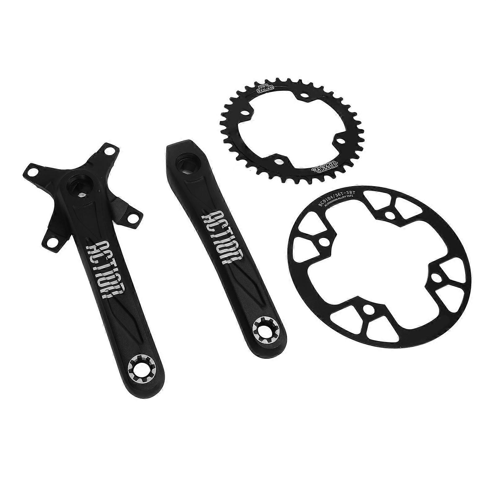 Στρόφαλος ποδηλάτου Mountain Bike Crank Arm Set με 36T στενό φαρδύ αλυσοπρίονο 36T έως 38T προστατευτική πλάκα για επισκευή ποδηλάτου δρόμου