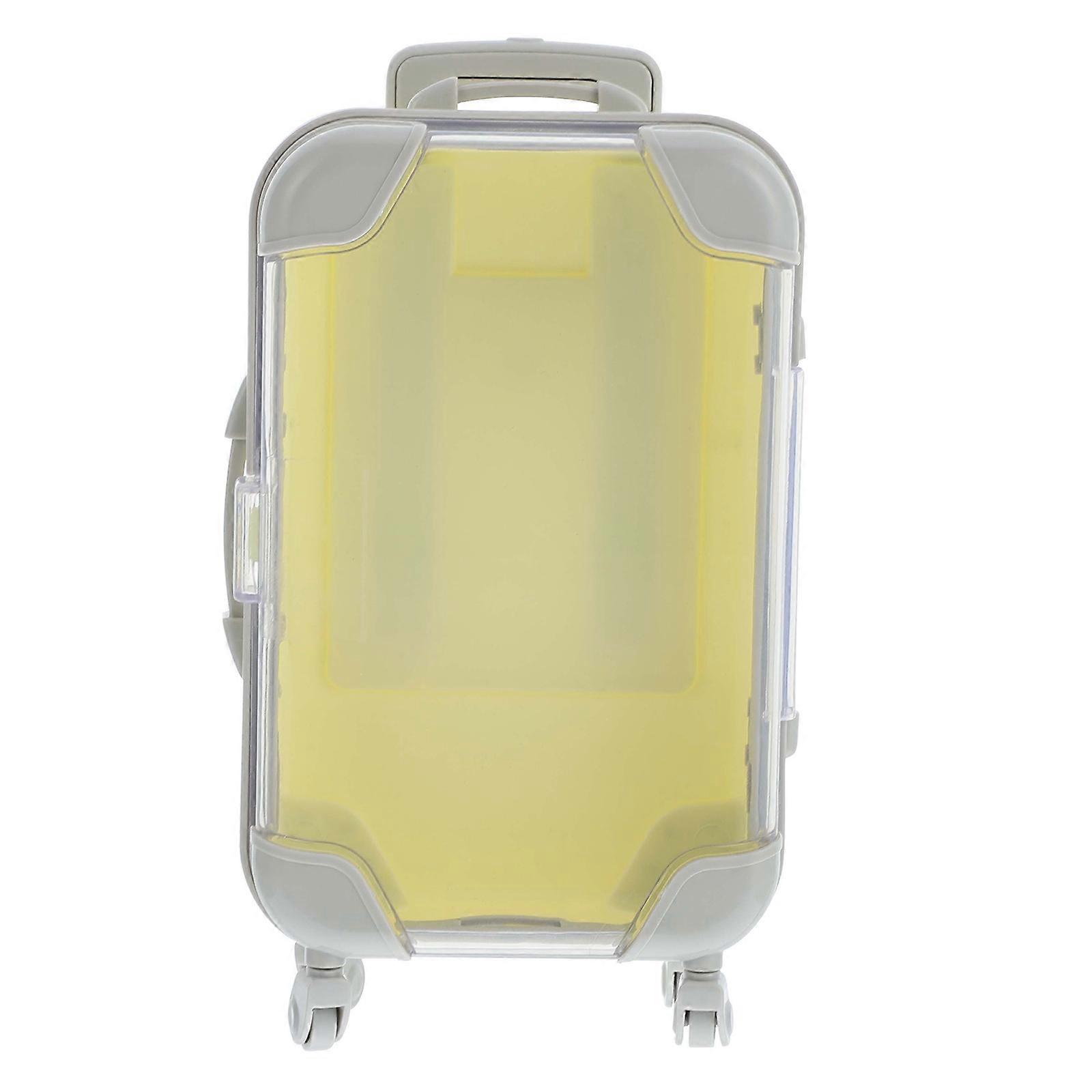 Yellow Creative Luggage Shaped Empty Eyelash Case Plastic Box for Storage with Good Seal 1pc