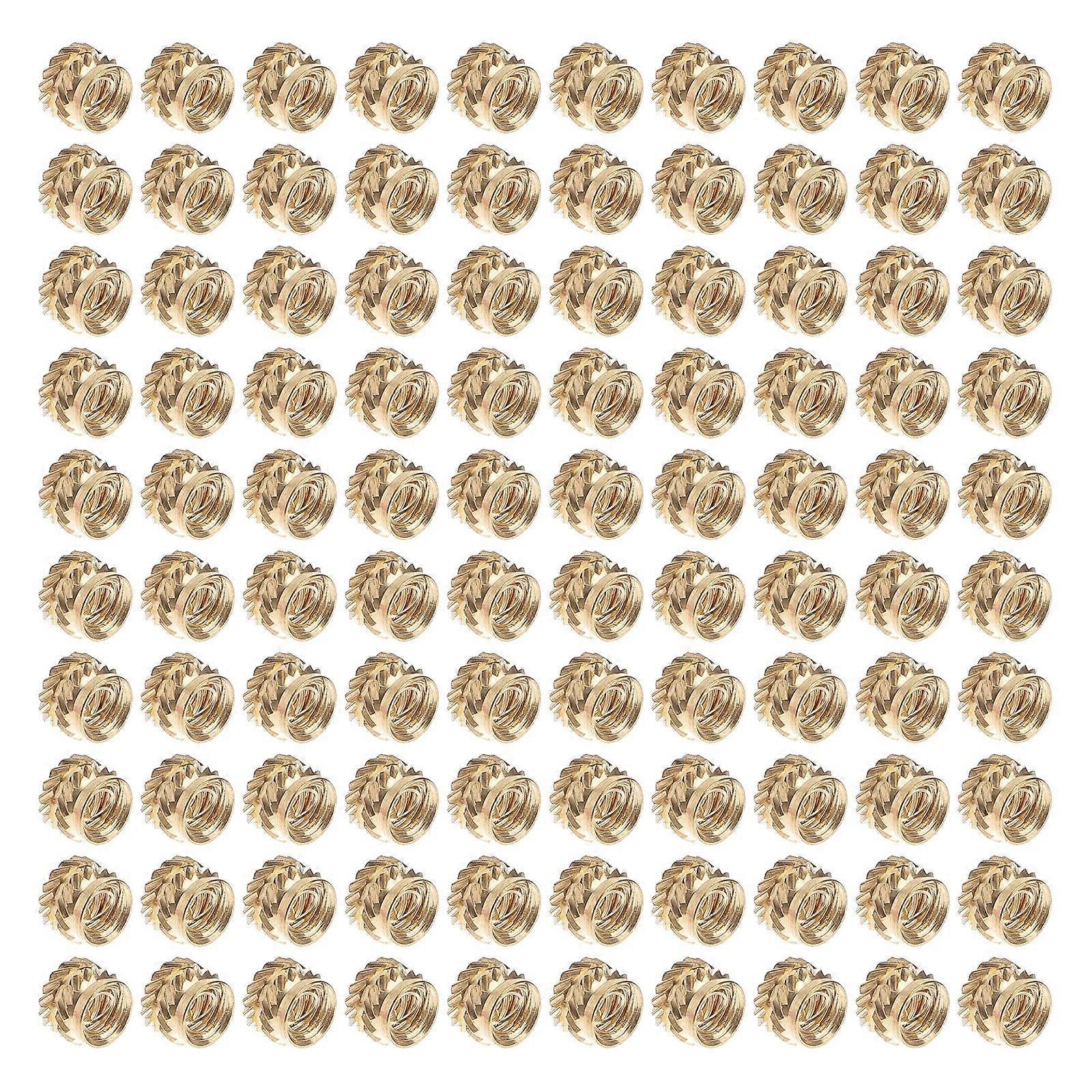 Copper Nut 100Pcs Threaded Insert Nuts For Professionals 0.3×0.2×0.2in Heat Setting Function