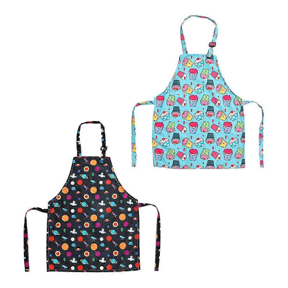 2Pcs Adjustable Children Apron For Cooking Party Decoration Made Of Assorted Color Durable Material
