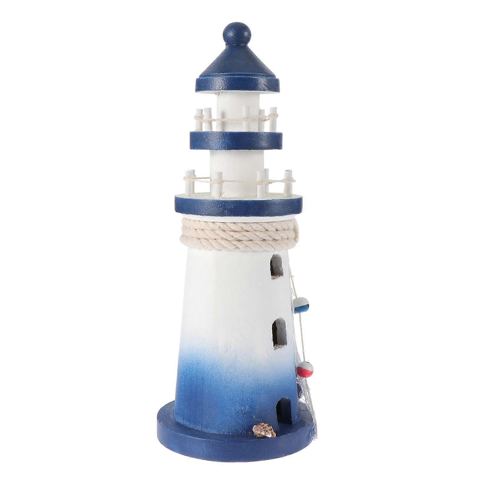 Lighthouse Shaped Decor Multi Decor Mediterranean Style 9.5x9.5x25cm 1Pcs