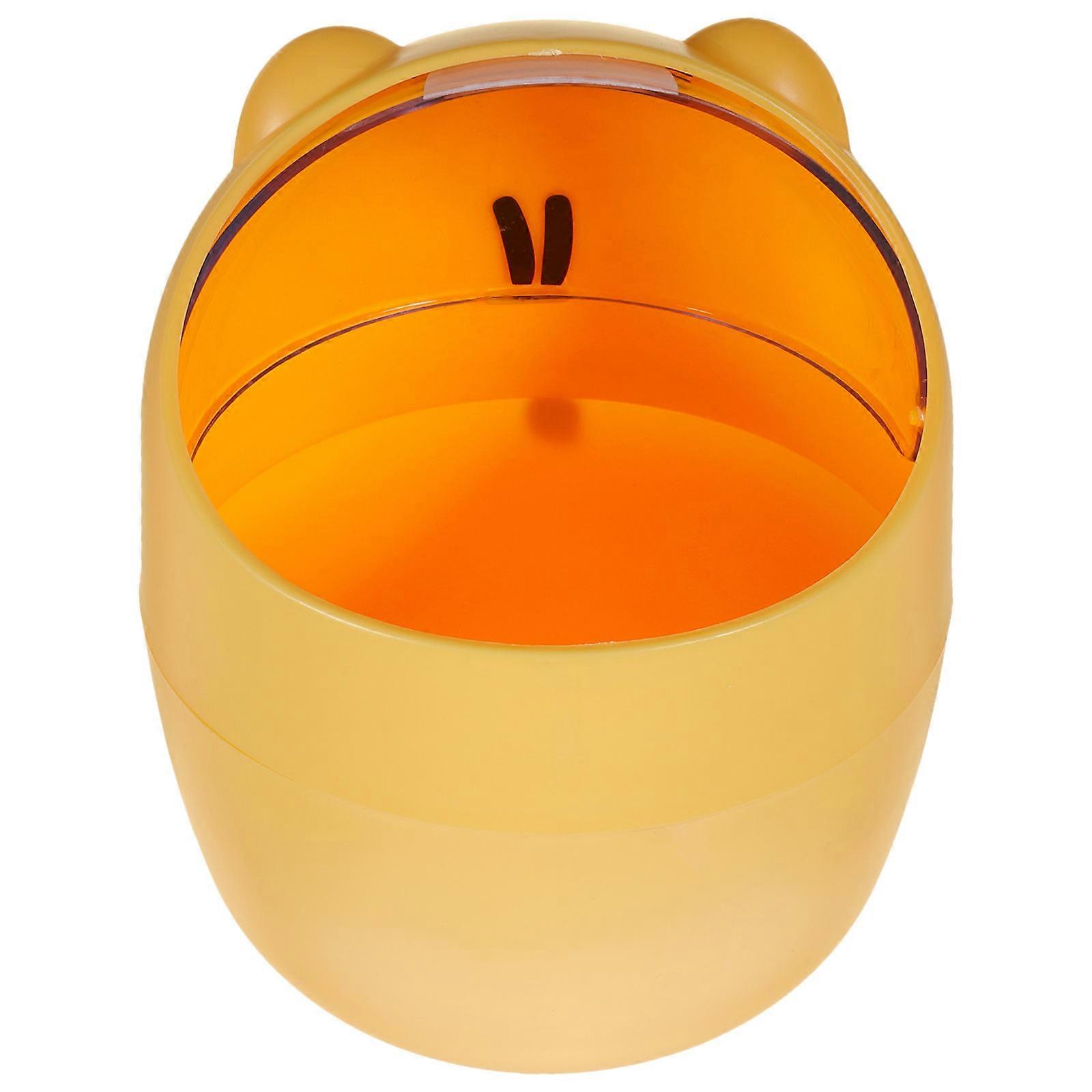 Cute Orange Mini Trash Can for Daily Use Lightweight PP Desktop Garbage Bin Ideal for Home Decor 10.5 oz