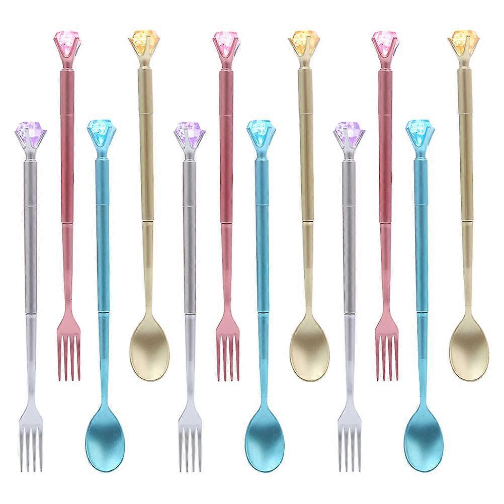 Unique Writing Pens With Spoon And Fork Design Ideal For Teachers Featuring Assorted Color And Archival Use 12Pcs