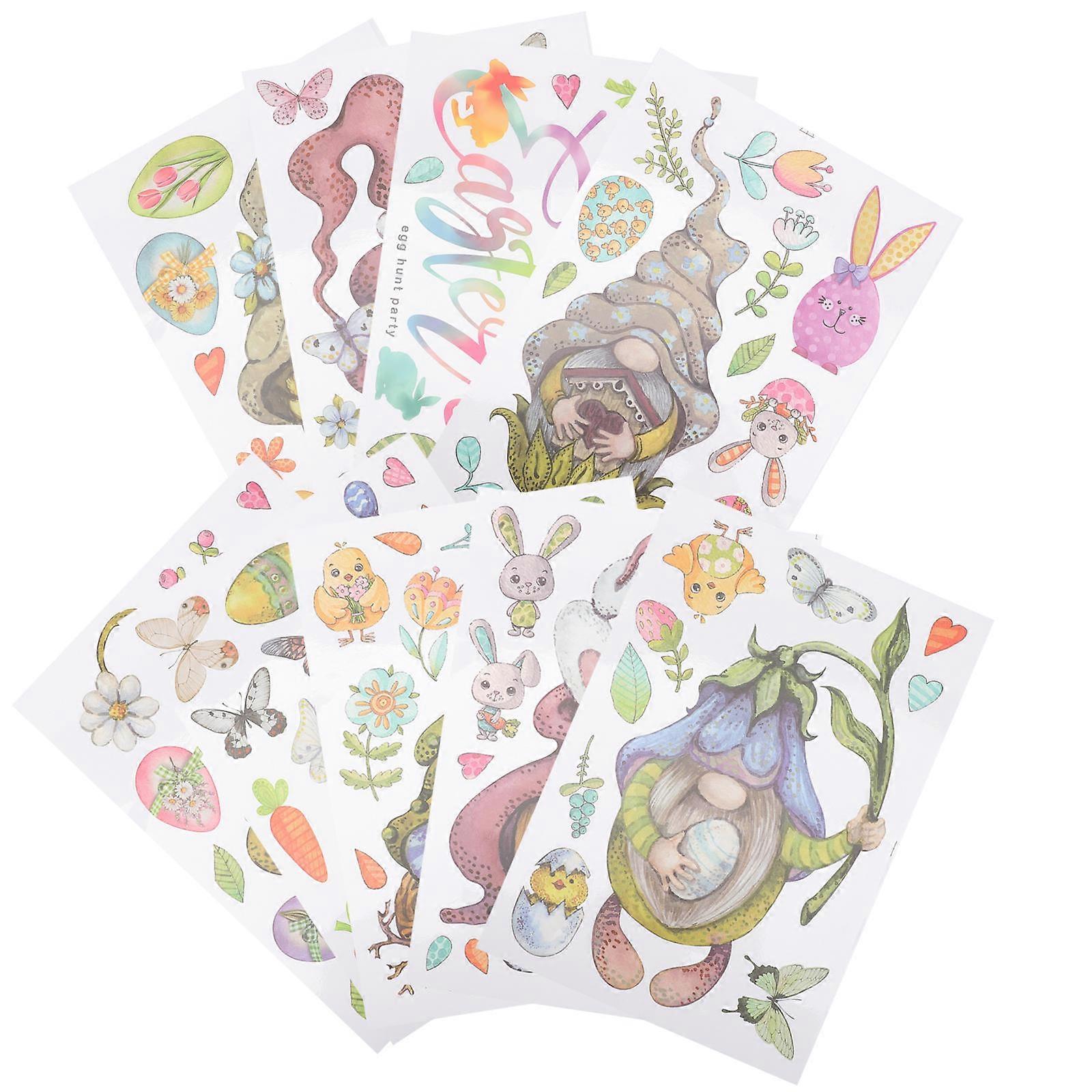 Decorative Easter Theme Sticker For Glass Surface 30x20cm Gnome Design Adhesive 1 Set
