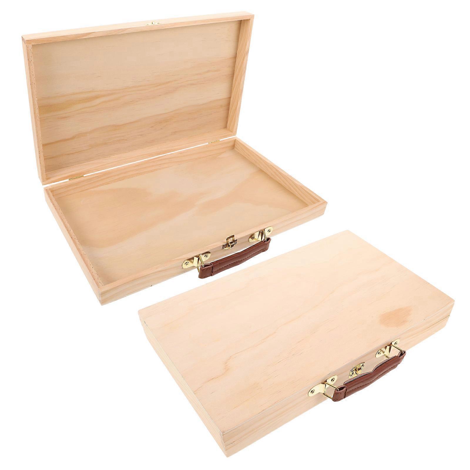 Here's a refined and professional product description based on your input:

 

**2pcs Portable Lightweight Wooden Painting Tool Box for Oil Paints –