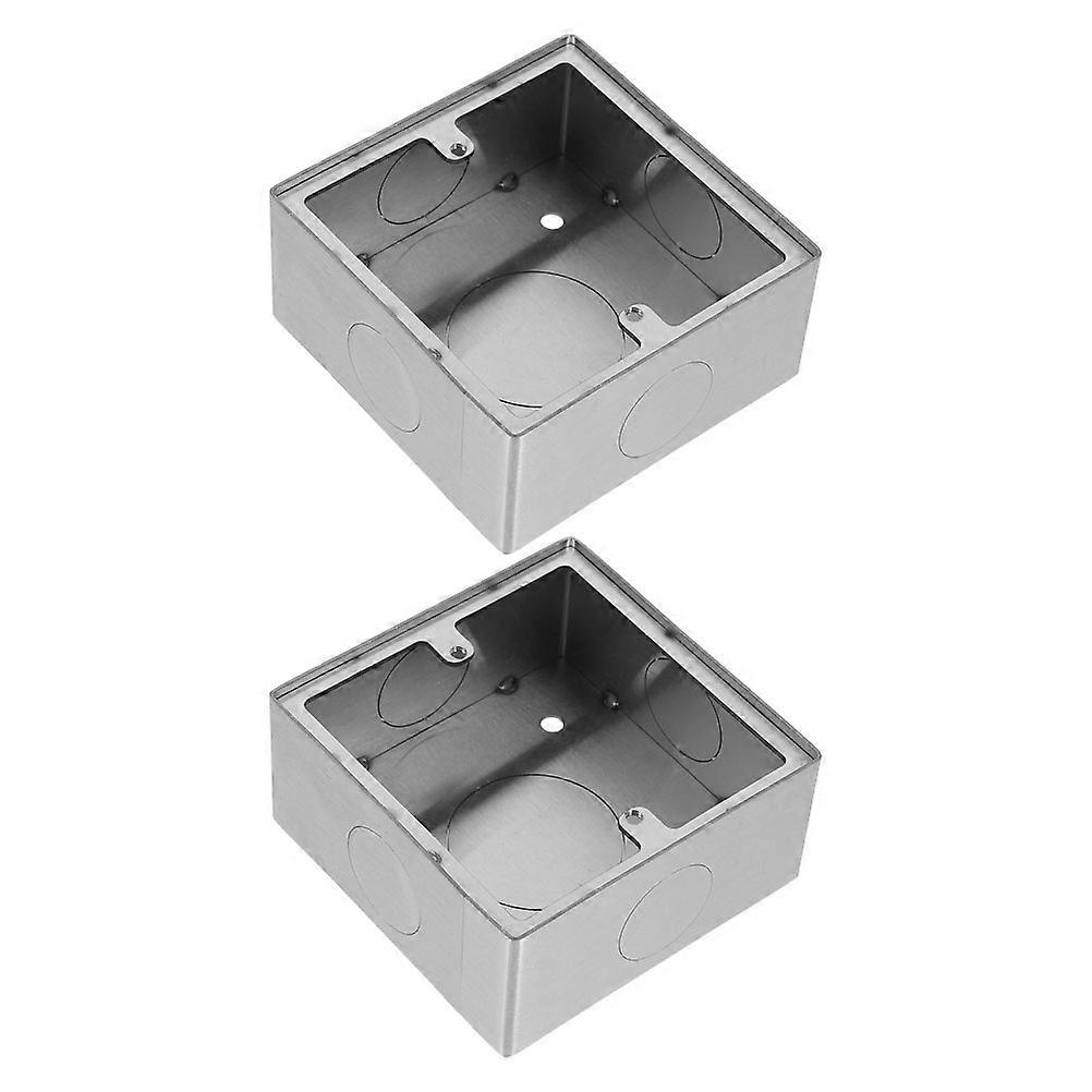 Here's a refined and professional product description based on your input:
**2pcs Stainless Steel Surface Mounted Junction Box – Fireproof