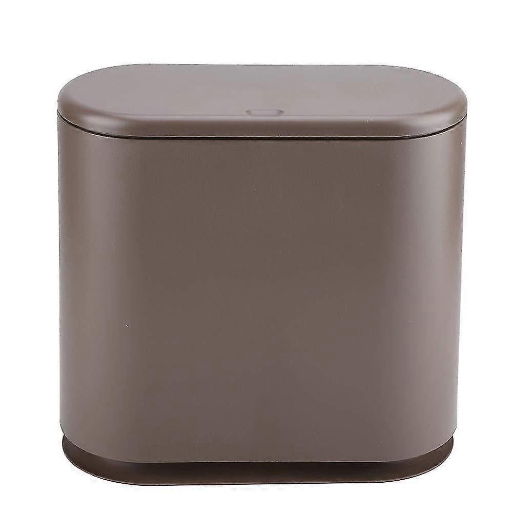 Double Layer Desktop Trash Bin & Garbage Can for Waste Classification - Home, Office, & Bathroom Use (Coffee Color)
