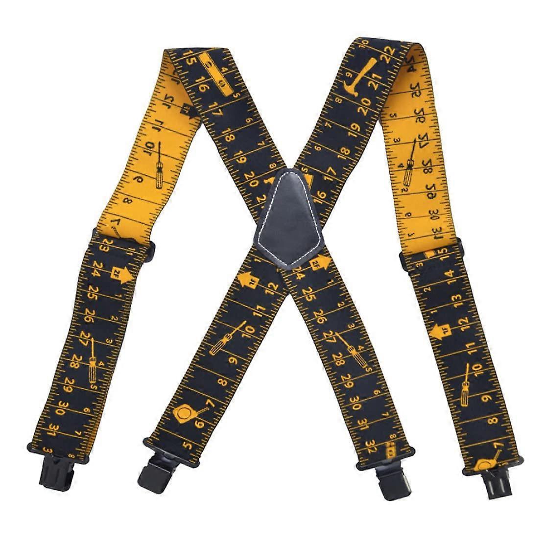 Adjustable suspenders for men's work belts, widely adjustable straps, elastic tension bands with 4 clips tool belt for men.