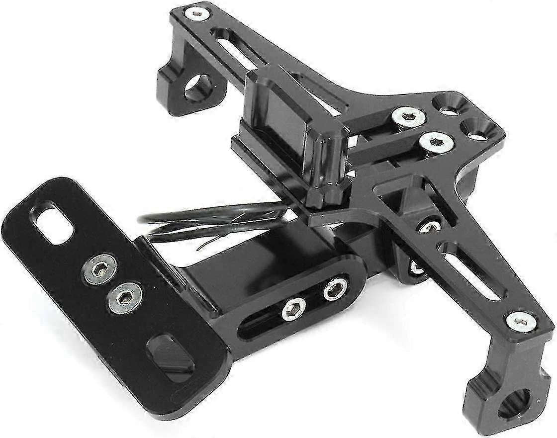 Adjustable Aluminum Motorcycle License Number Plate Holder Bracket Frame With Led Light Adjustable
